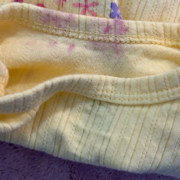 Millie&Myles 0-3 Months 2 Piece Footed Ribbed Yellow Body Suit I Love‎ My Family - Picture 7 of 7